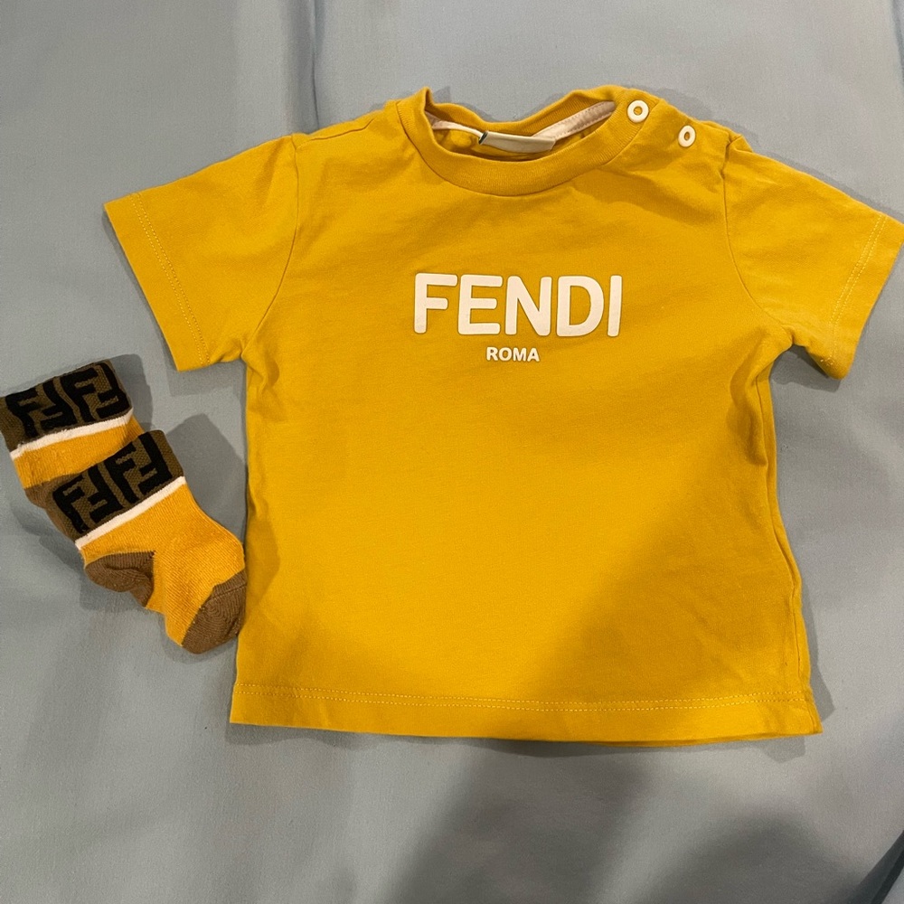 Fendi shirt and socks, size 6 months